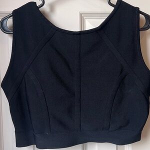 BCBG MAXAZRIA black crop top ribbed knit